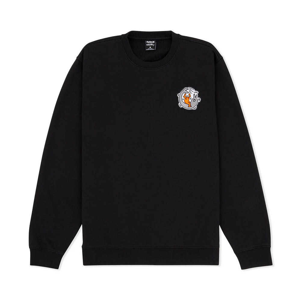 Hurley Keith Haring Crew Tops in Blue Color