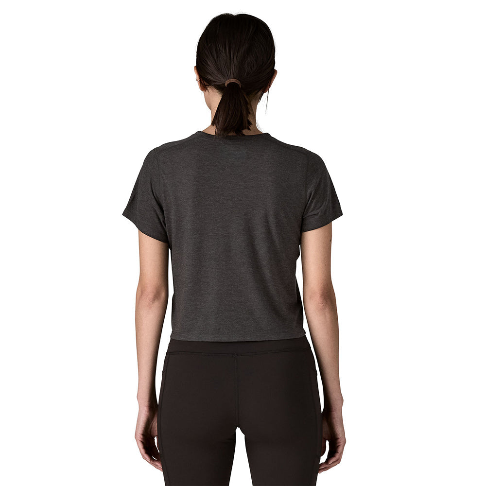 Patagonia W'S Cap Cool Trail Cropp Tops in Black Color