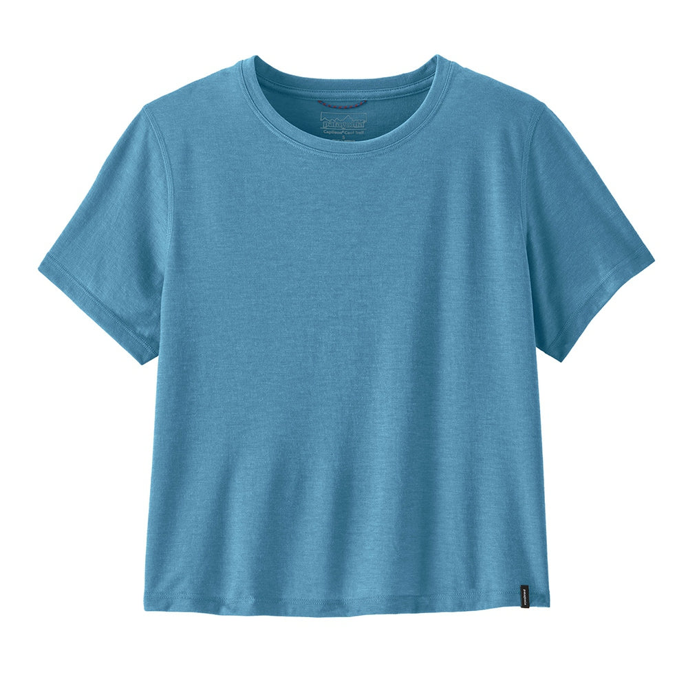 Patagonia W'S Cap Cool Trail Cropp Tops in Blue Color