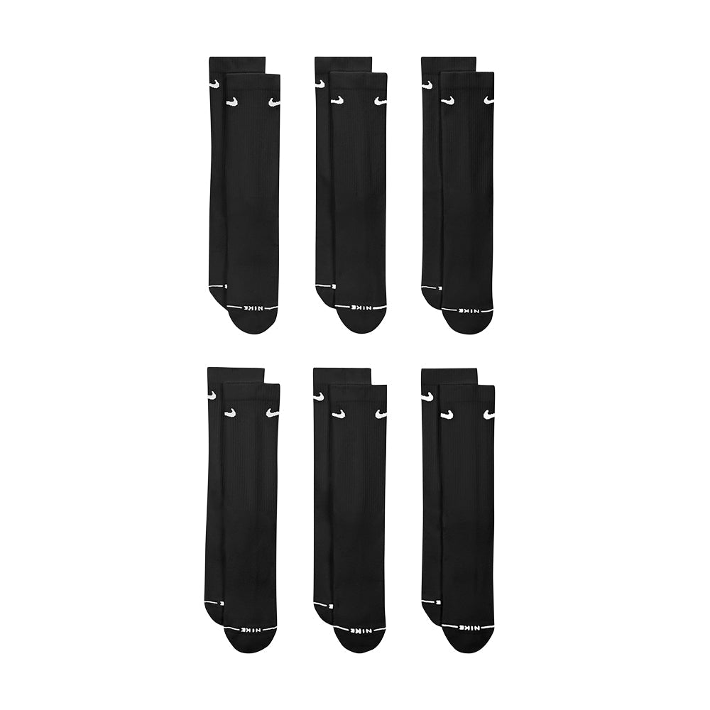 Nike 6Pk Ed Elvd Dri-FIT Crew Socks in Black Color