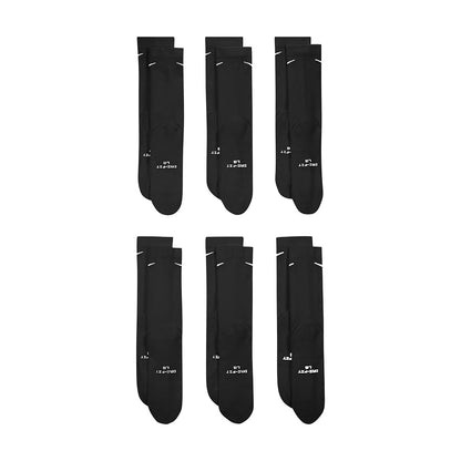 Nike 6Pk Ed Elvd Dri-FIT Crew Socks in Black Color