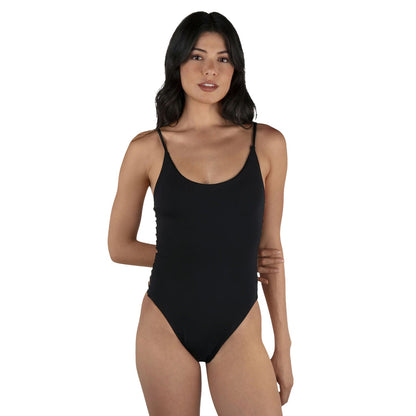 Hurley W Solid Moderate one piece Swimsuits in Black Color