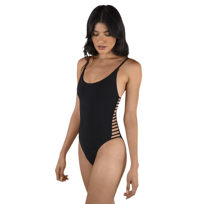 Hurley W Solid Moderate one piece Swimsuits in Black Color