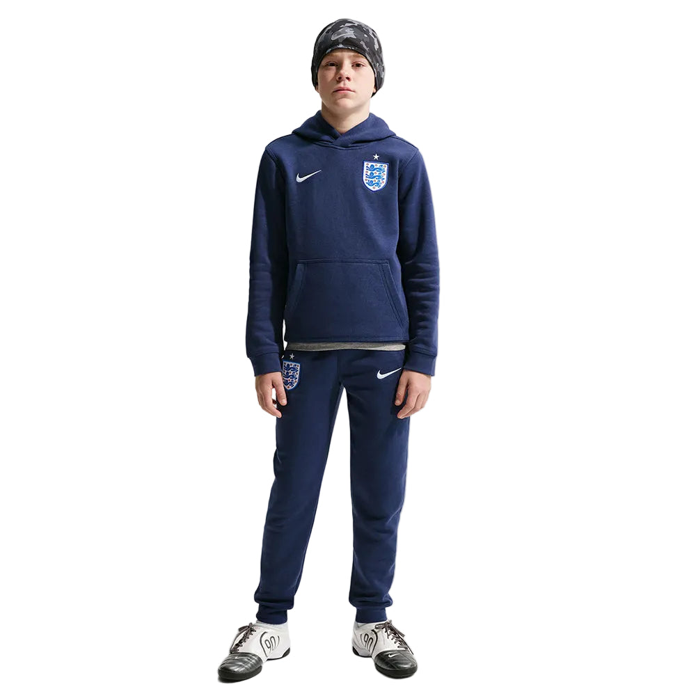 Nike England Pu Hoodie Fan Apparel in Blue Color