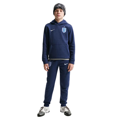 Nike England Pu Hoodie Fan Apparel in Blue Color