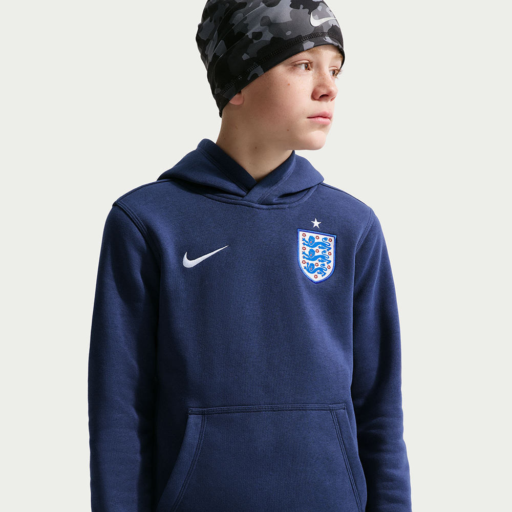 Nike England Pu Hoodie Fan Apparel in Blue Color