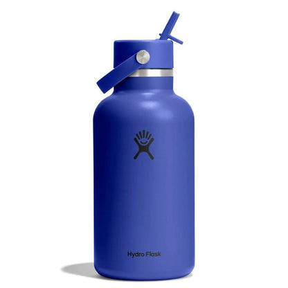 Hydro Flask 64Oz Wide Flex Straw Cap Water Bottles in Blue Color