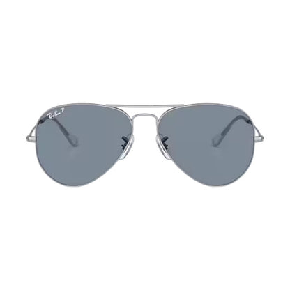 Ray Ban Aviator Lrg Silver Accessories in Blue Color