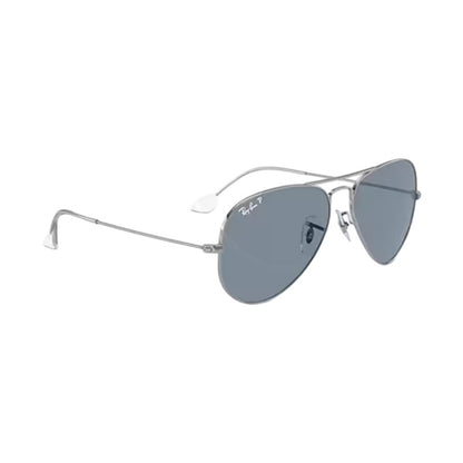 Ray Ban Aviator Lrg Silver Accessories in Blue Color