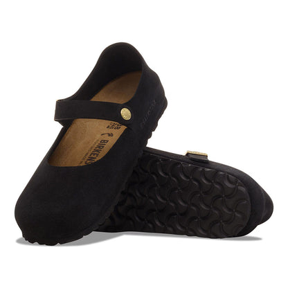 Birkenstock Mantova Suede Slip-Ons in Black Color
