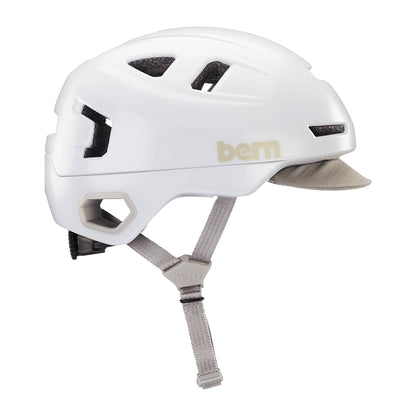 Bern Hudson Mips Satin White Cycling Helmets in White Color