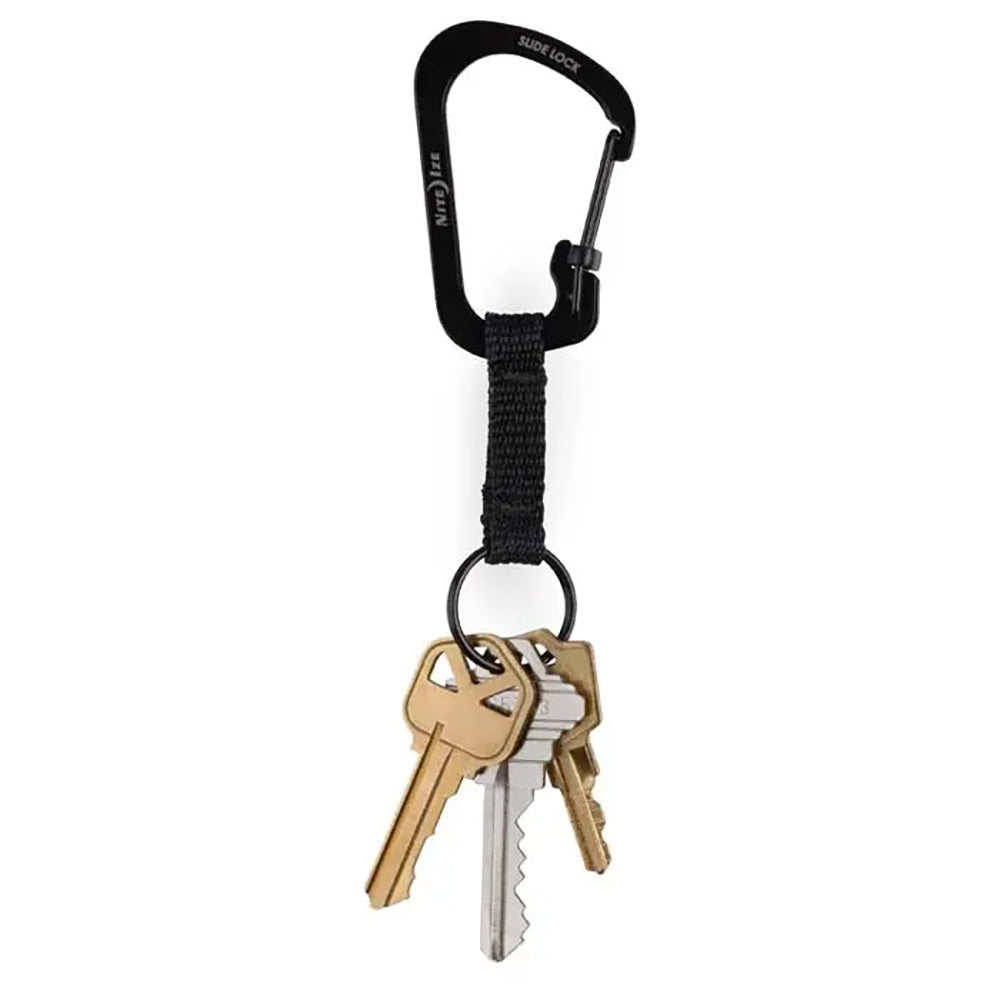 Nite Ize Slidelk Key Rng Stnlss S Camping Accessories in Black Color