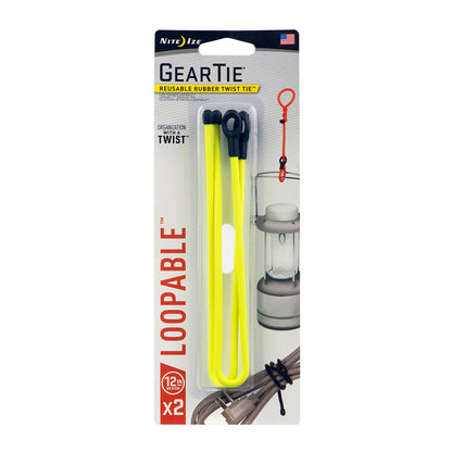 Nite Ize Gt Lpble Twst Tie 12I 2P Camping Accessories in Yellow Color