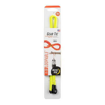 Nite Ize Gt Lpble Twst Tie 18I 2P Camping Accessories in Yellow Color