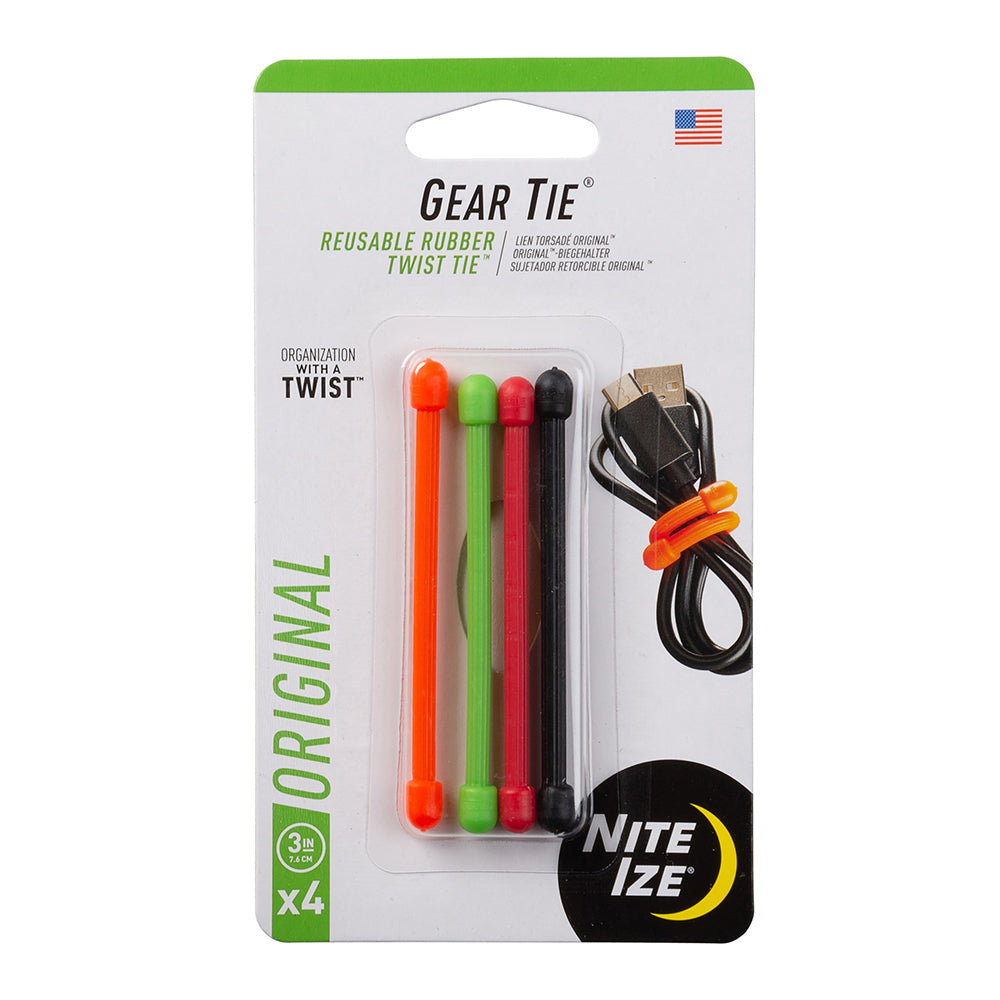 Nite Ize Gt Rsble Rbr Twst 3I 4Pk Camping Accessories in Multi Color