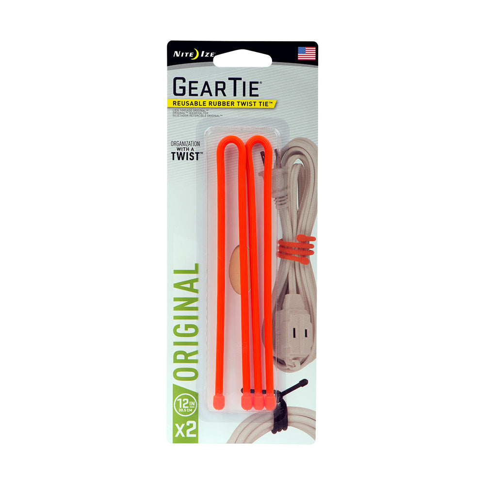Nite Ize Gt Rsble Rbr Twst 12I 2P Camping Accessories in Orange Color