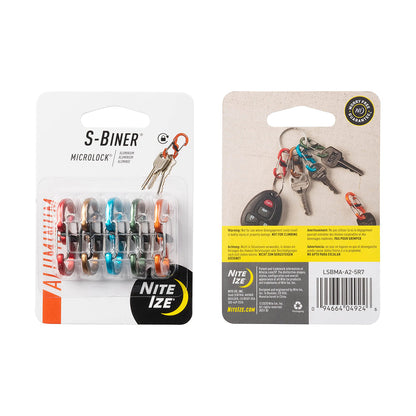 Nite Ize S-Biner Microlock Al 5Pk Travel Accessories in Multi Color