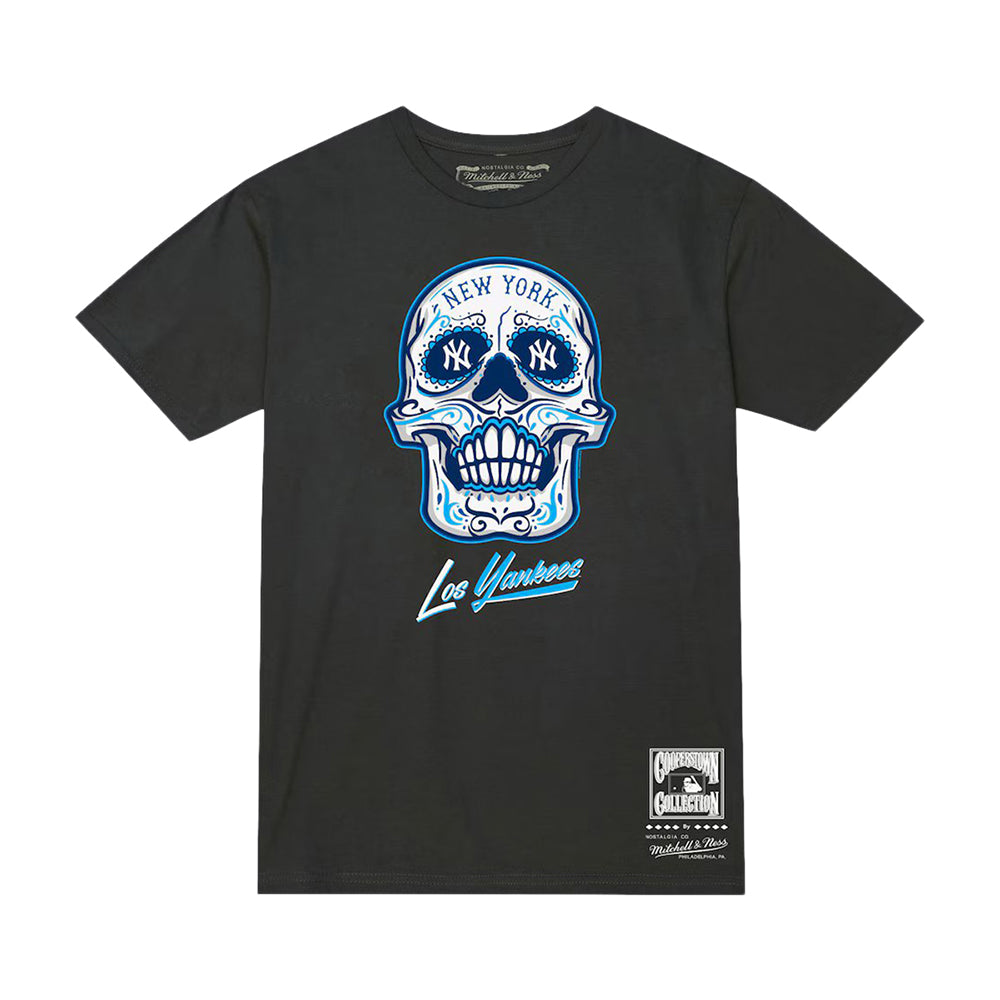 NYY SUGAR SKULL TEE | CHARCOAL