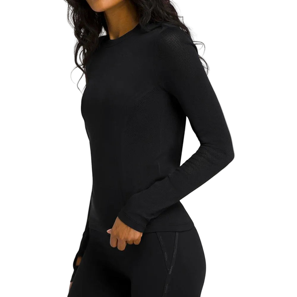 W PRO SEAMLESS LONG SLEE | BKA-BLACK