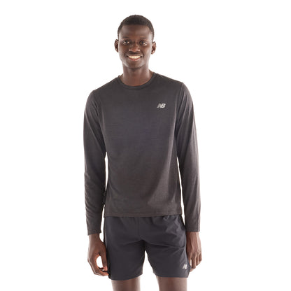 New Balance M Elite Race Day Ls Tee Tops in Black Color