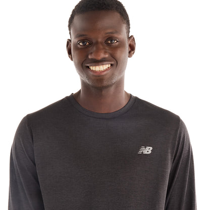 New Balance M Elite Race Day Ls Tee Tops in Black Color