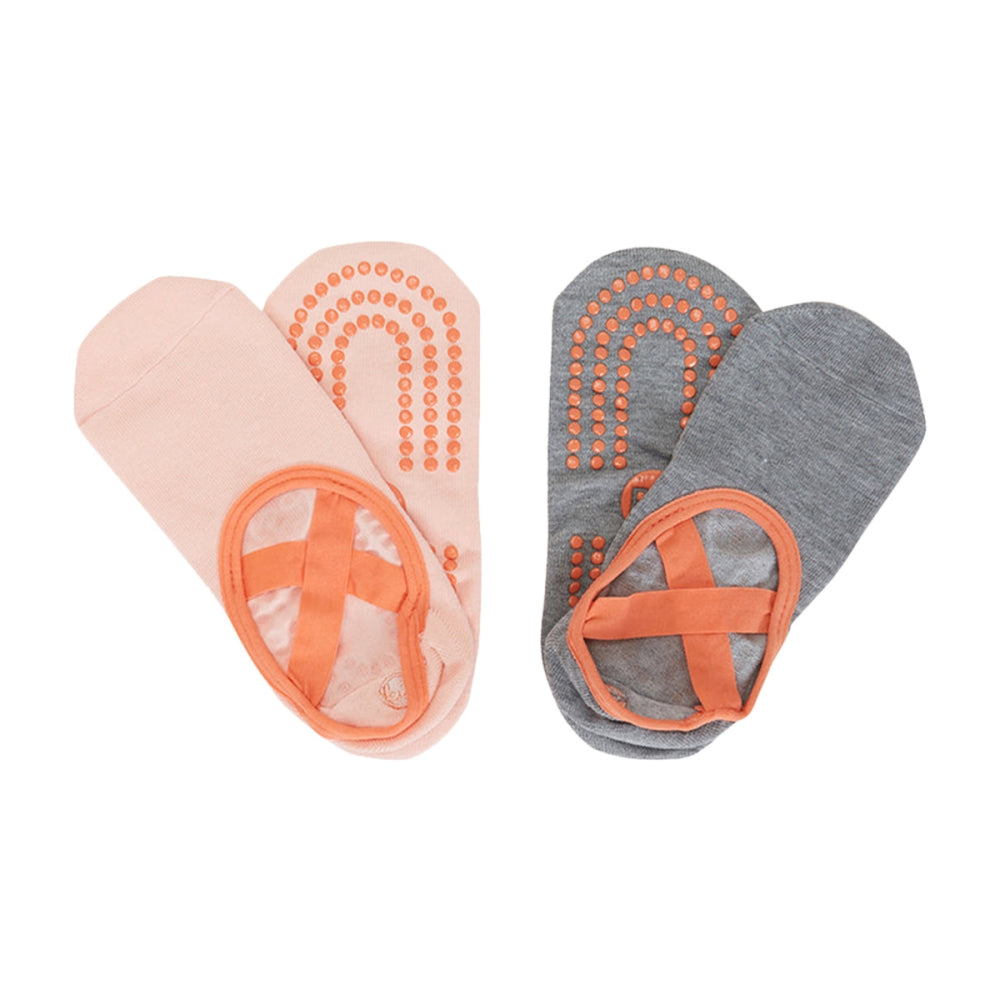 GAIAM 2PK YOGA SOCKS | PINK/CORAL