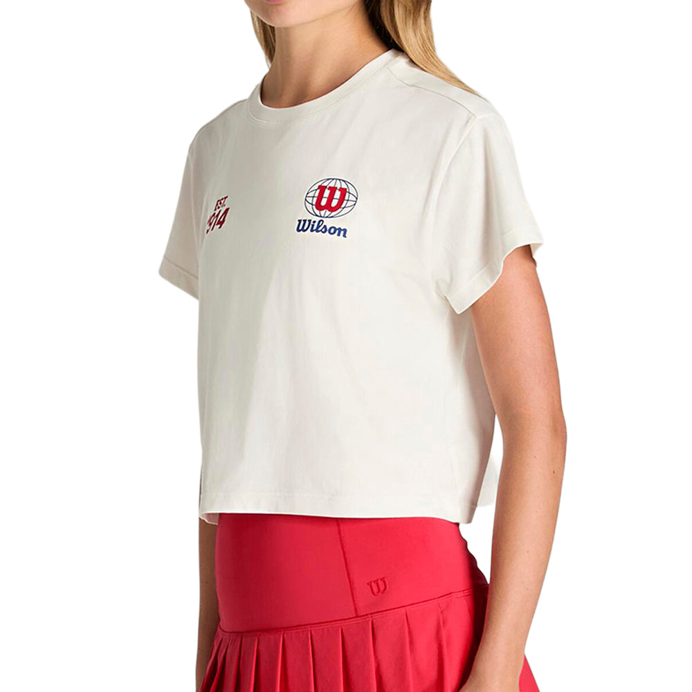 W HARPER CROP TEE | WHITE