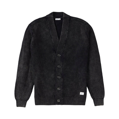 M GALLANT CARDIGAN SWEAT | BLACK WASH