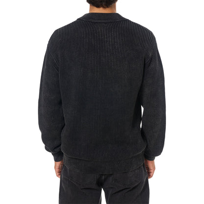 M GALLANT CARDIGAN SWEAT | BLACK WASH