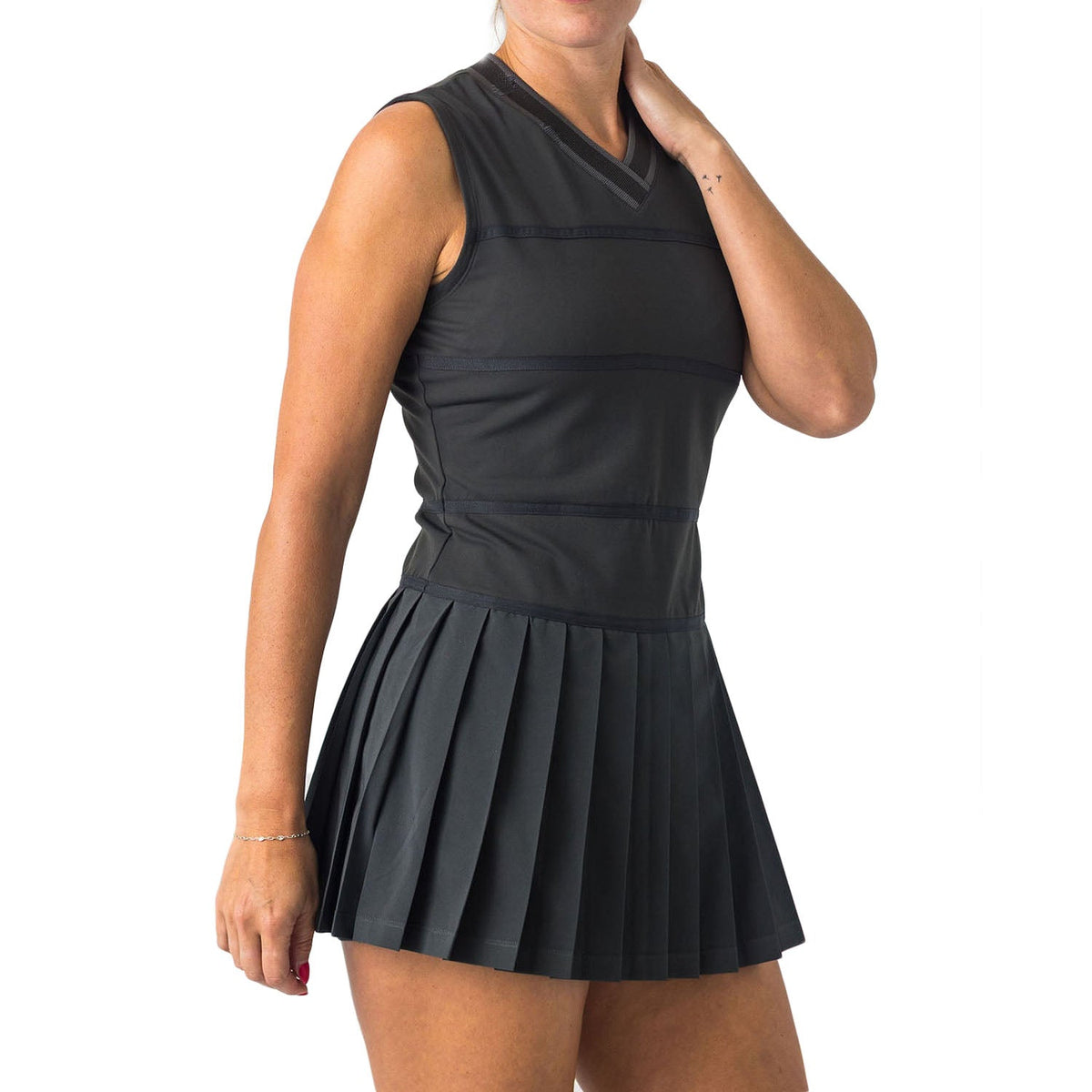 V-NECK DRESS | 004 BLACK