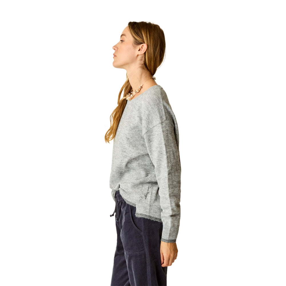DRUE FUZZY SWEATER | 020-GREY