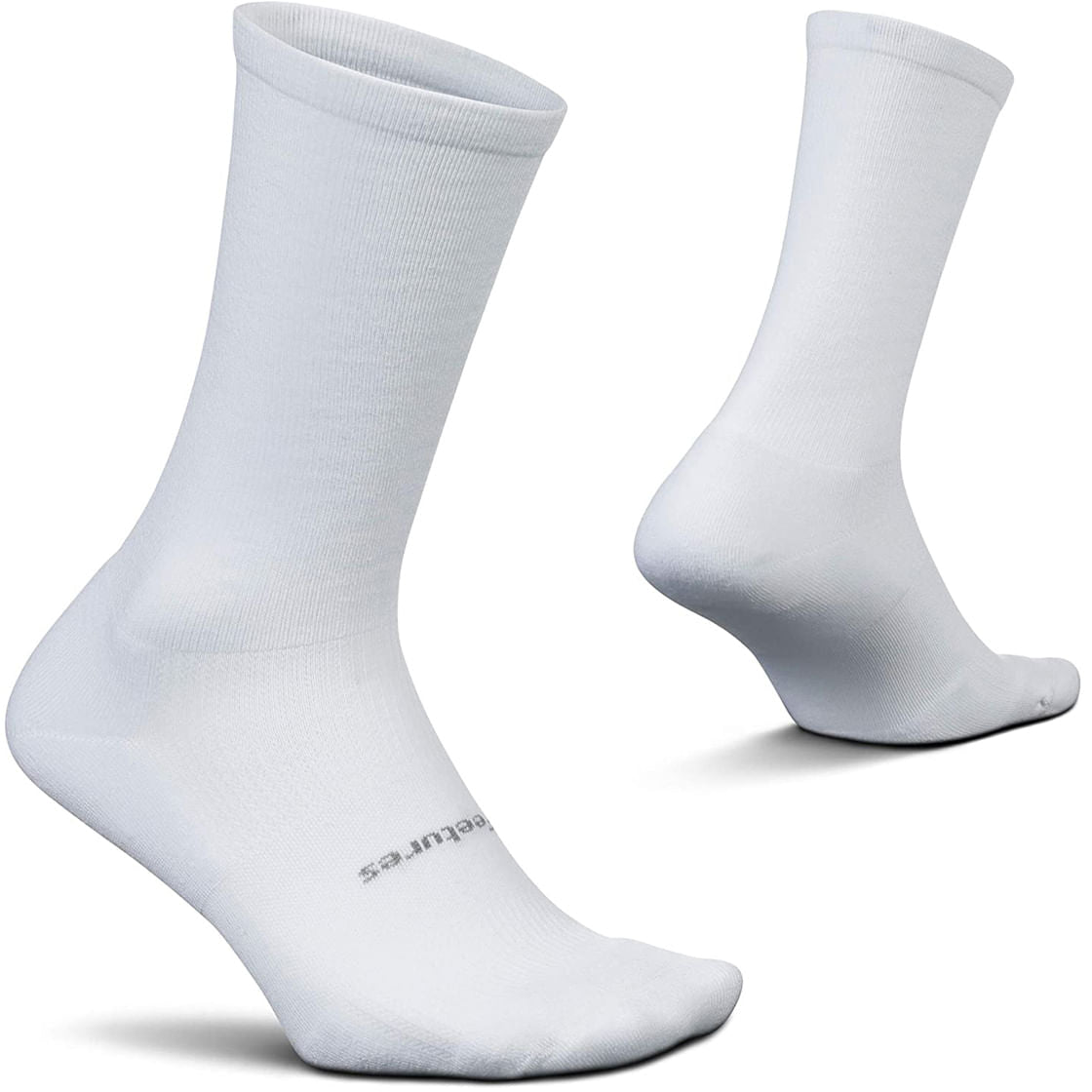 Feetures Unisex Feetures Light Cush.Crew Socks in White Color