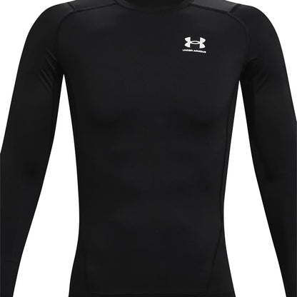 Under Armour Mens Hg Armour L/S Tops in Black Color