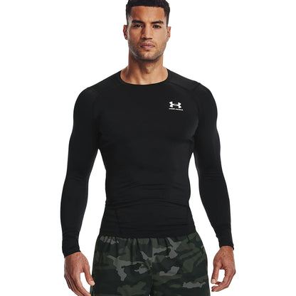 Under Armour Mens Hg Armour L/S Tops in Black Color