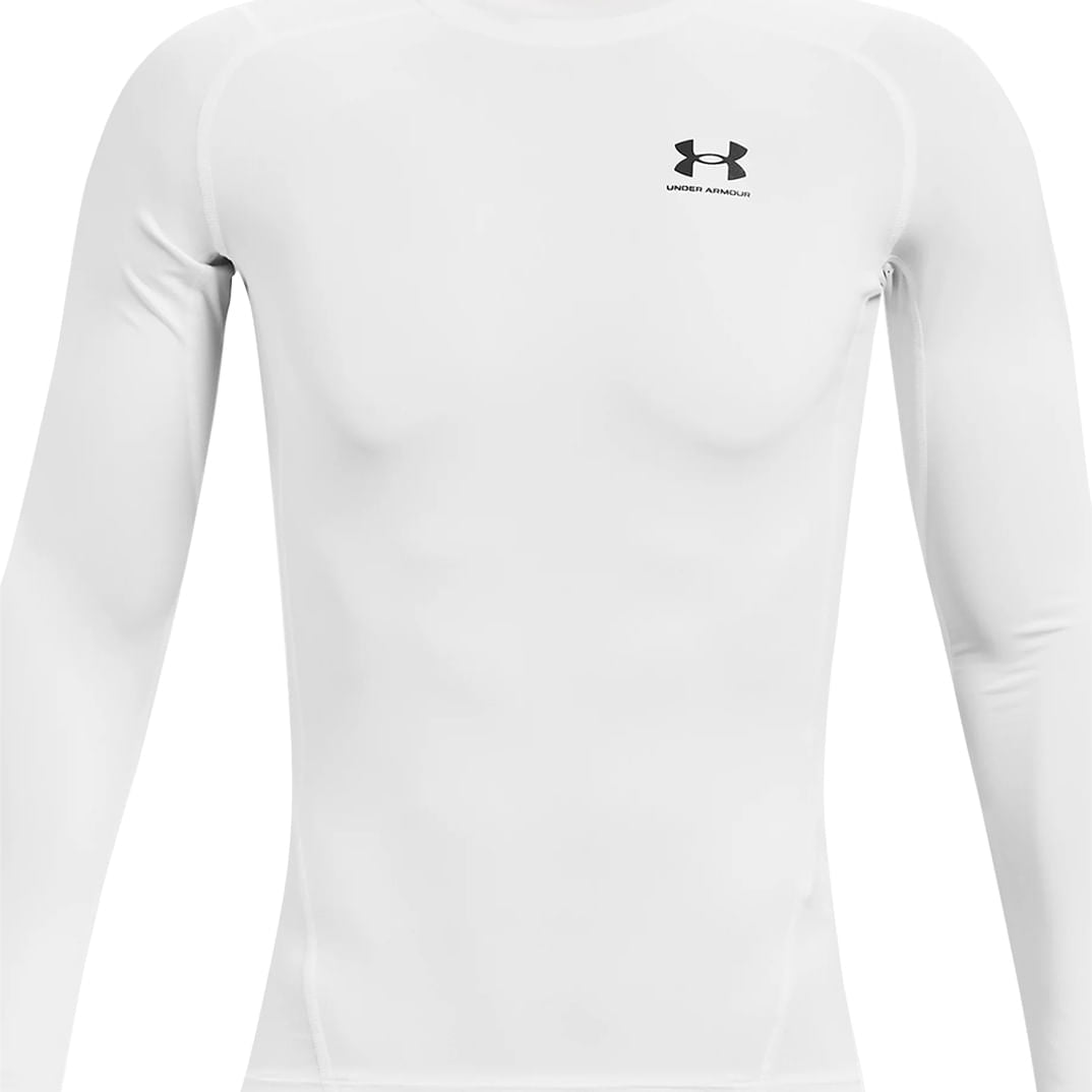 Under Armour Mens Hg Armour L/S Tops in White Color