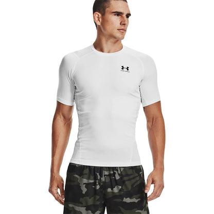 Under Armour Mens Hg Armour S/S Tops in White Color