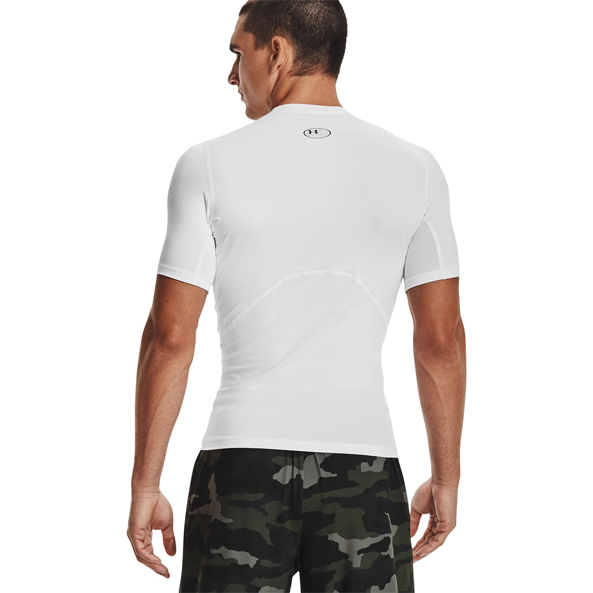 Under Armour Mens Hg Armour S/S Tops in White Color