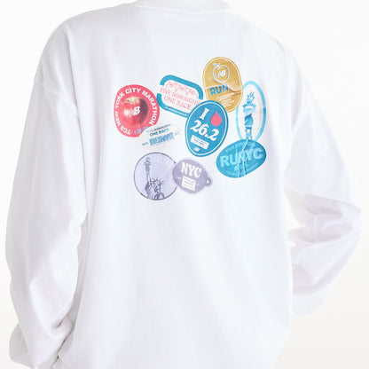 W NYCM GRAPHIC LS T-SHIR | WT-WHITE