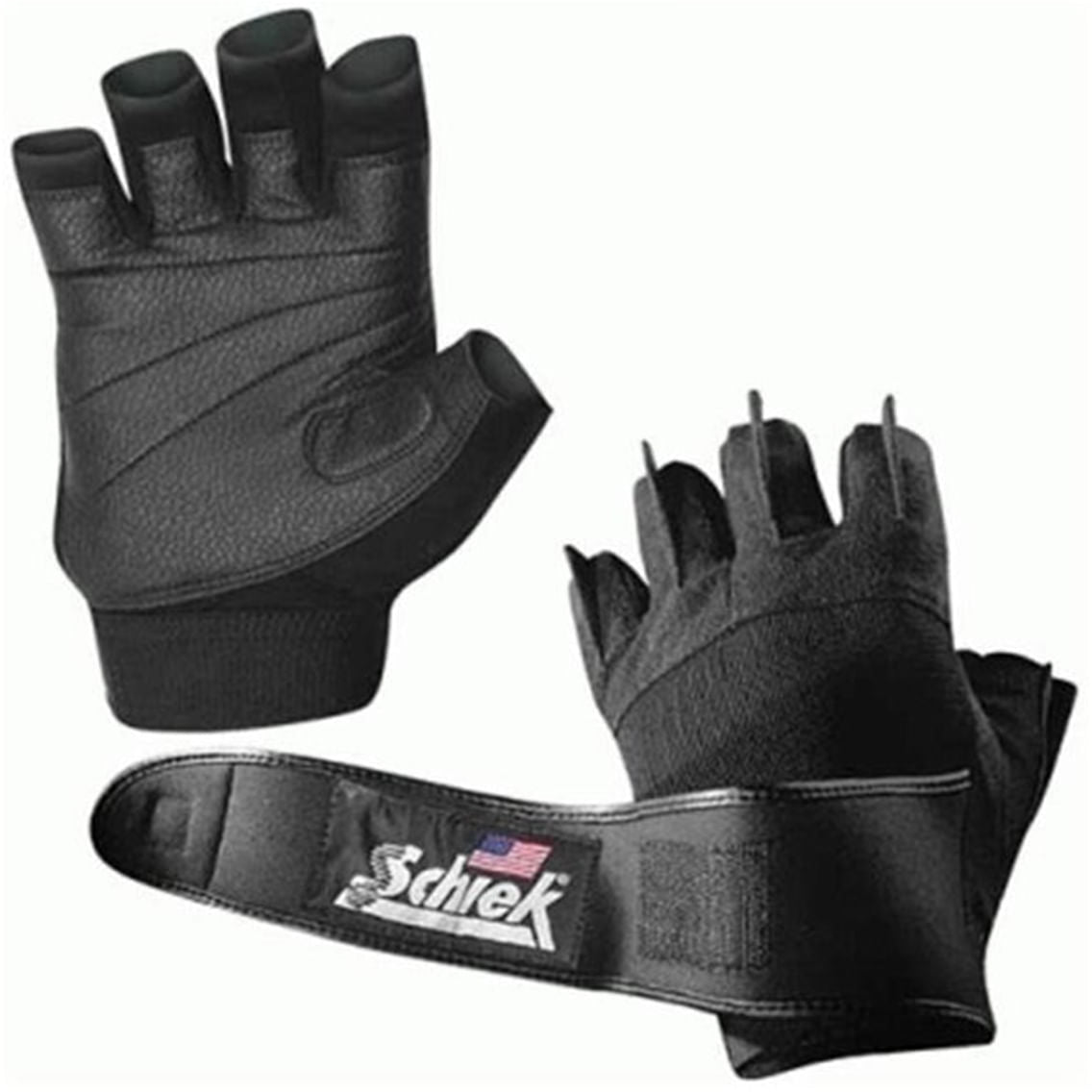 Schiek Sports M/Platinum Wrap Glove Strength Training Gloves in Black Color