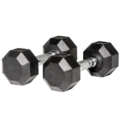 Troy Barbell 20Lb Rubber Hex Dumbbell Fitness Weights in Black Color