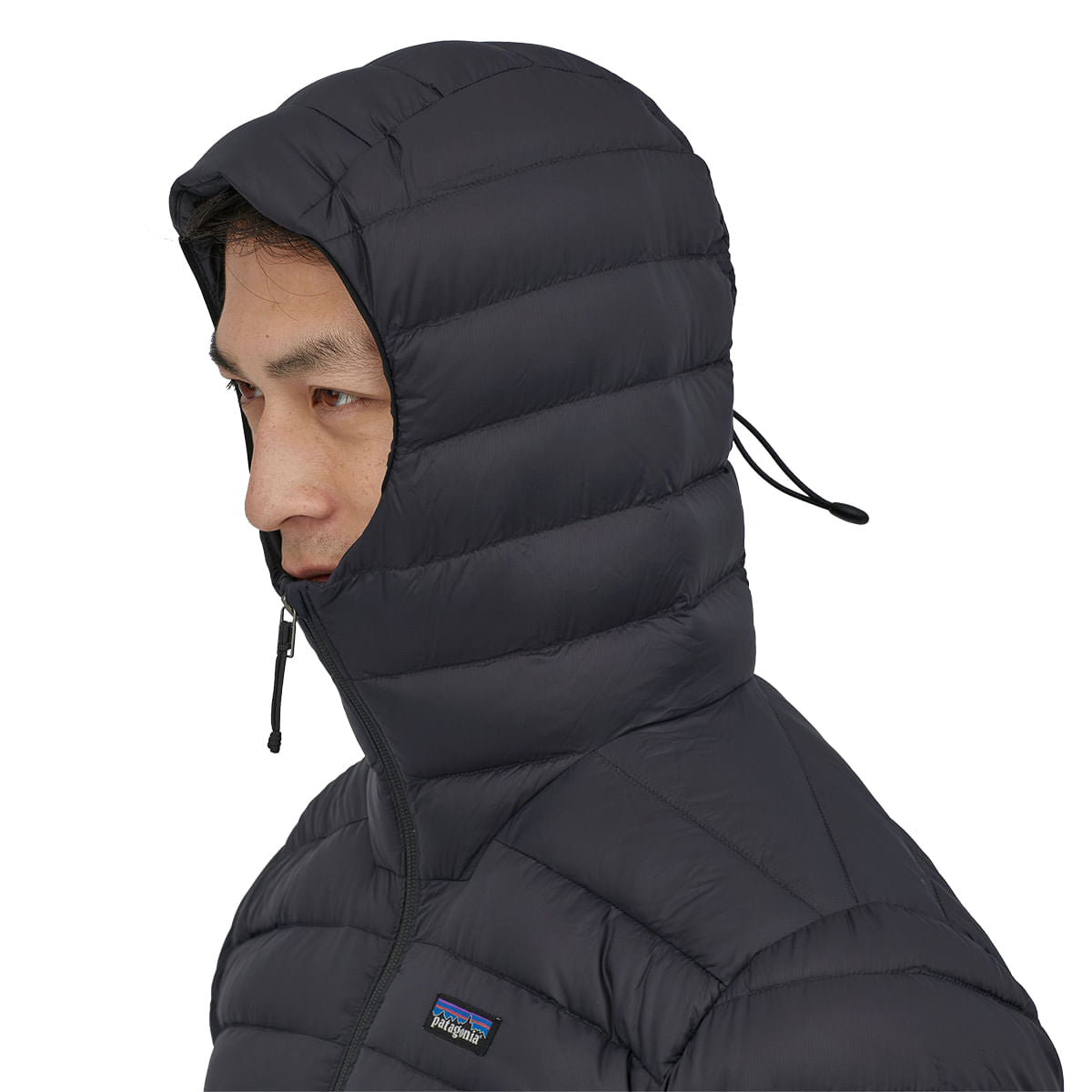 Patagonia Mens Down Sweater Hoody Midlayer in Black Color