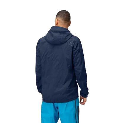 Norrona Mens Alpha 100 Zip Hood Midlayer in Blue Color