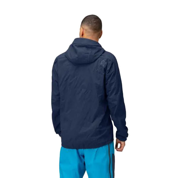 Norrona Mens Alpha 100 Zip Hood Midlayer in Blue Color
