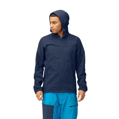 Norrona Mens Alpha 100 Zip Hood Midlayer in Blue Color