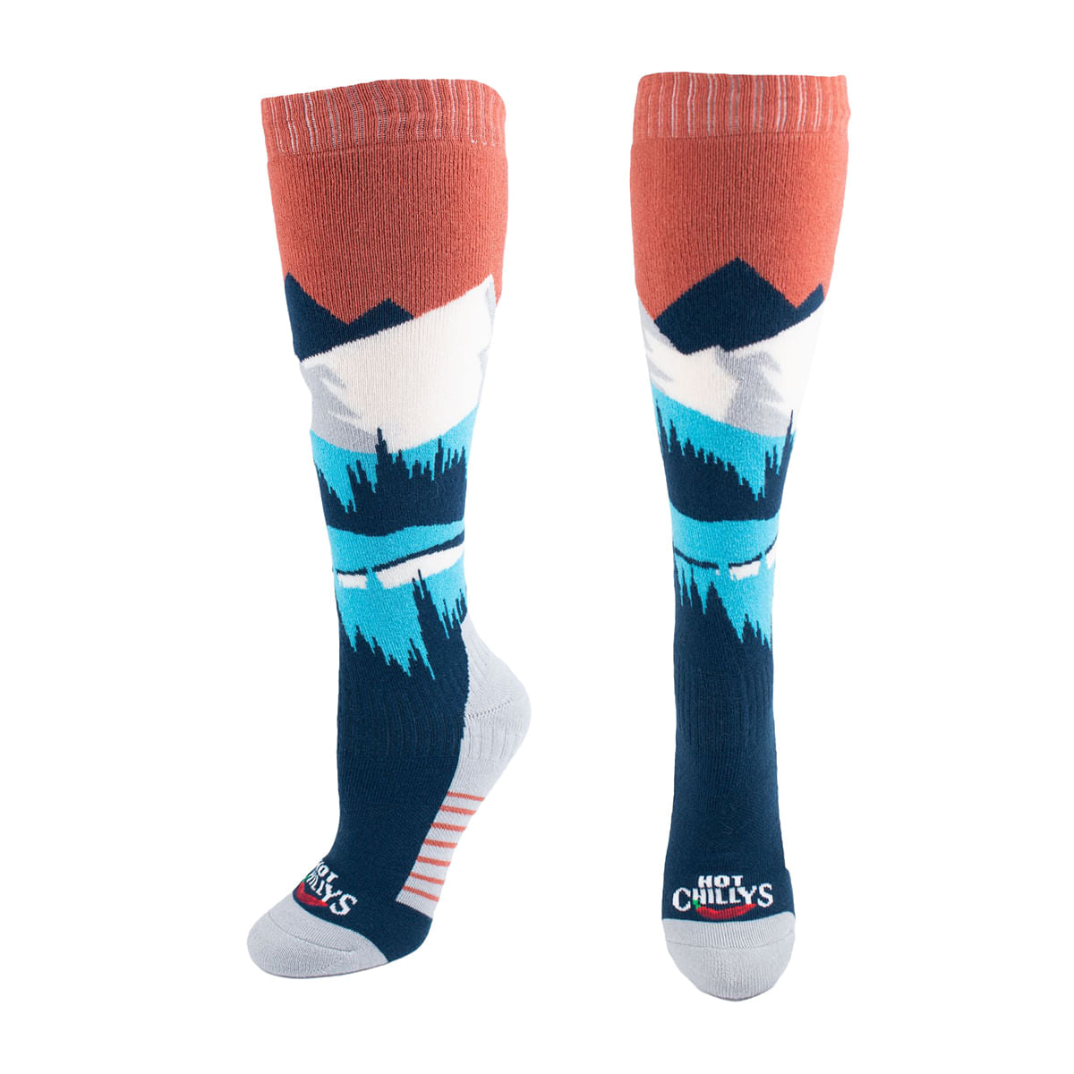 Hot Chillys Womens Mountain Mid Volume S Socks in Multi Color