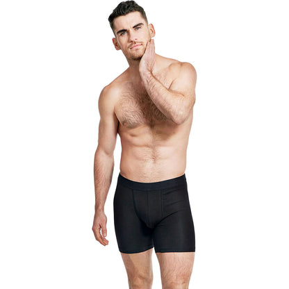 Bread & Boxers Mens 3Pk Boxer Brief X Long Underwear in Black Color