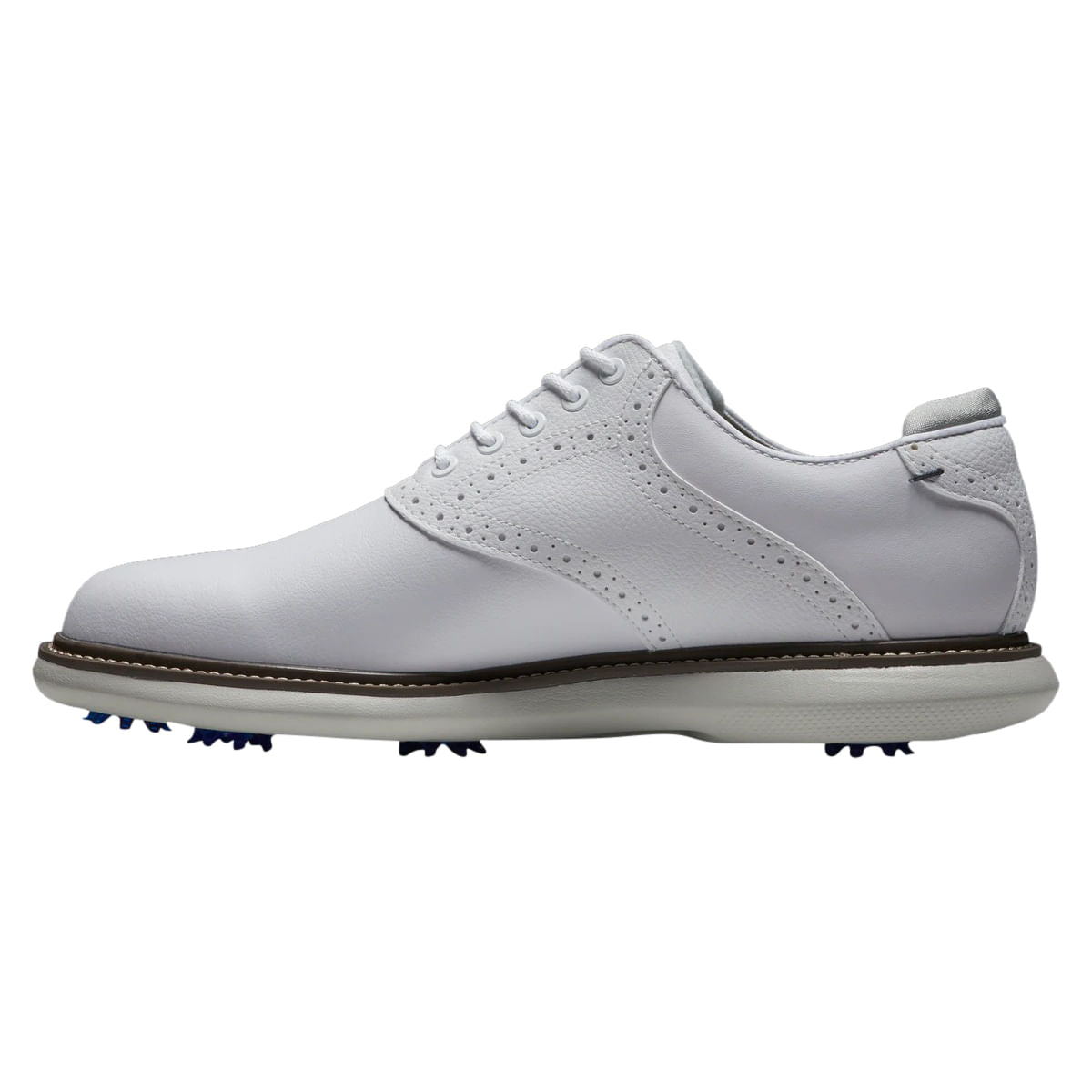 Footjoy Mens Traditions Saddle Golf Cleats in White Color