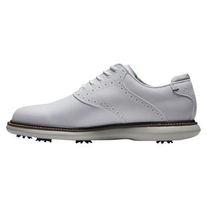 Footjoy Mens Traditions Saddle Golf Cleats in White Color
