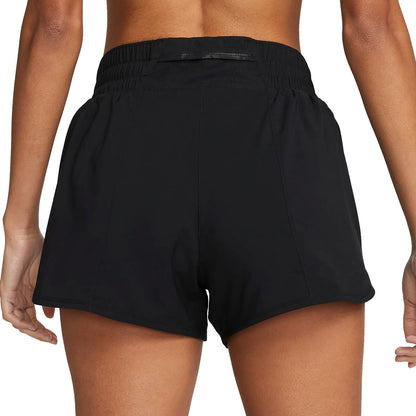 Nike Womens Df One Mr 3In Bl Shorts in Black Color