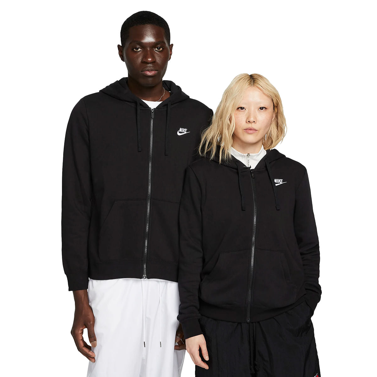 Nike Womens Sportswear Club Fleece Zip-Ups in Black Color